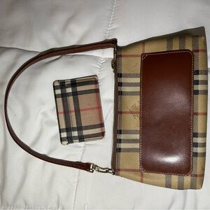 Burberry Beige and Brown Plaid Set